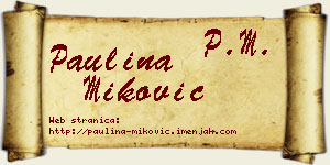 Paulina Miković vizit kartica